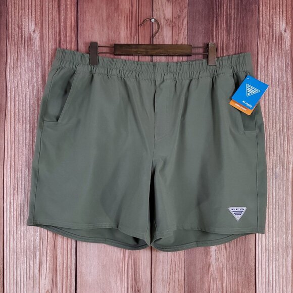 NWT Columbia PFG Mens Size XXL Terminal Roamer Stretch Shorts Inseam 6" Green - Picture 1 of 13